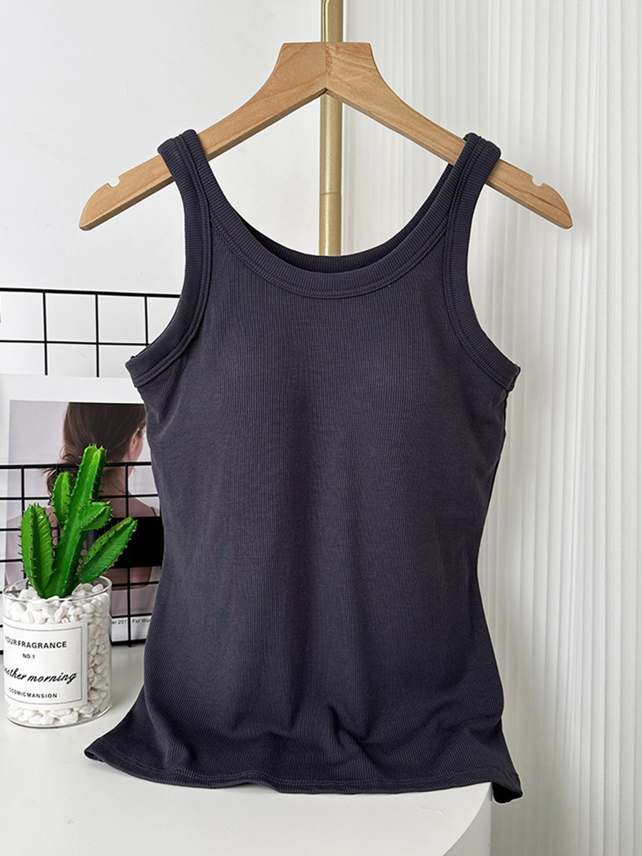 Áo Ba Lỗ Nữ Có Đệm Ngực Viscose Mềm Thoáng, Mặc Nhà, Tập Gym VAA0403