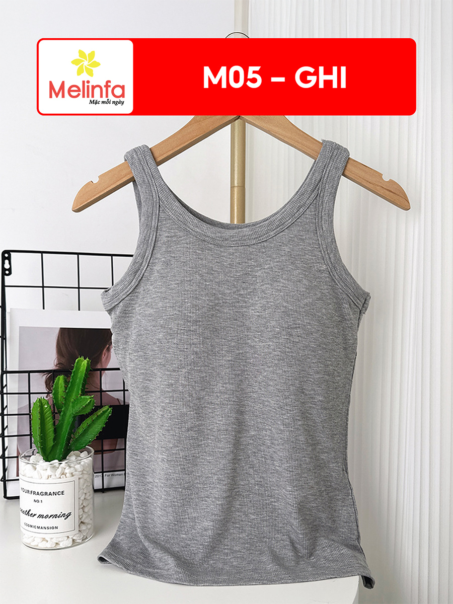 Áo Ba Lỗ Nữ Có Đệm Ngực Viscose Mềm Thoáng, Mặc Nhà, Tập Gym VAA0403
