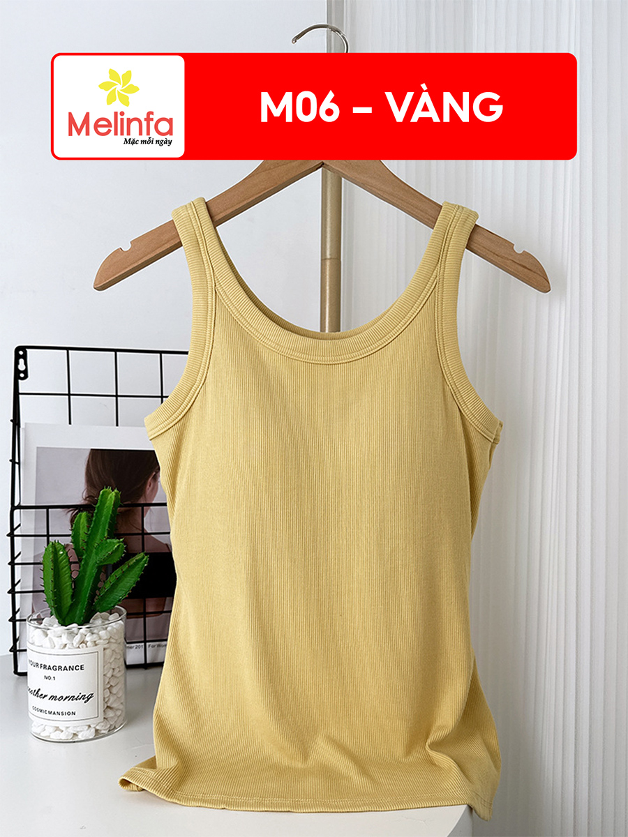Áo Ba Lỗ Nữ Có Đệm Ngực Viscose Mềm Thoáng, Mặc Nhà, Tập Gym VAA0403