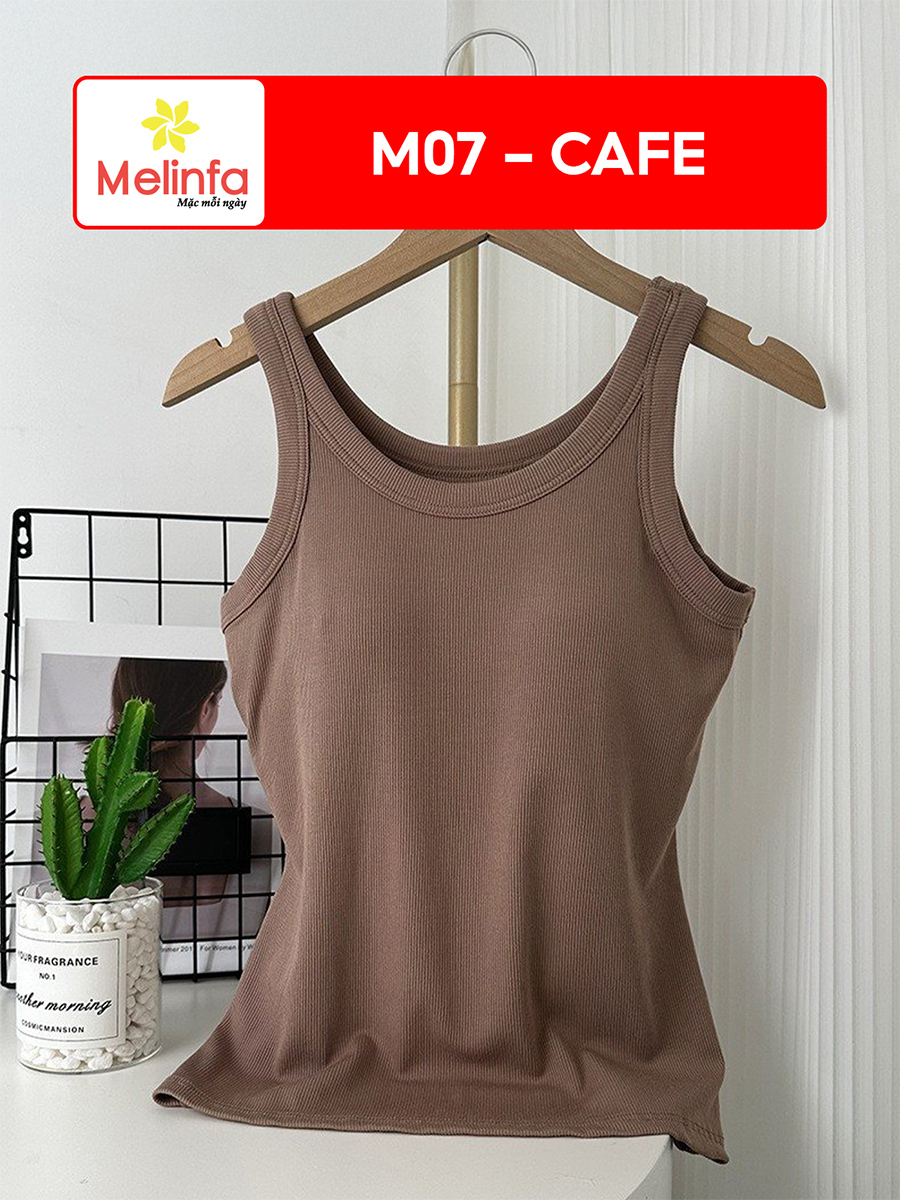 Áo Ba Lỗ Nữ Có Đệm Ngực Viscose Mềm Thoáng, Mặc Nhà, Tập Gym VAA0403