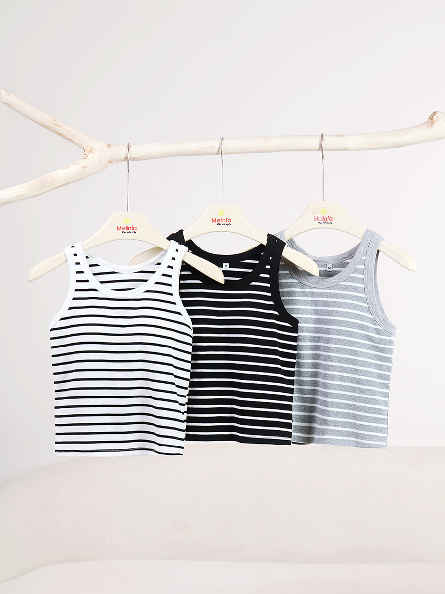Áo ba lỗ nữ có đệm ngực vải Cotton tự nhiên thoáng mát mặc nhà tập gym VAA0584