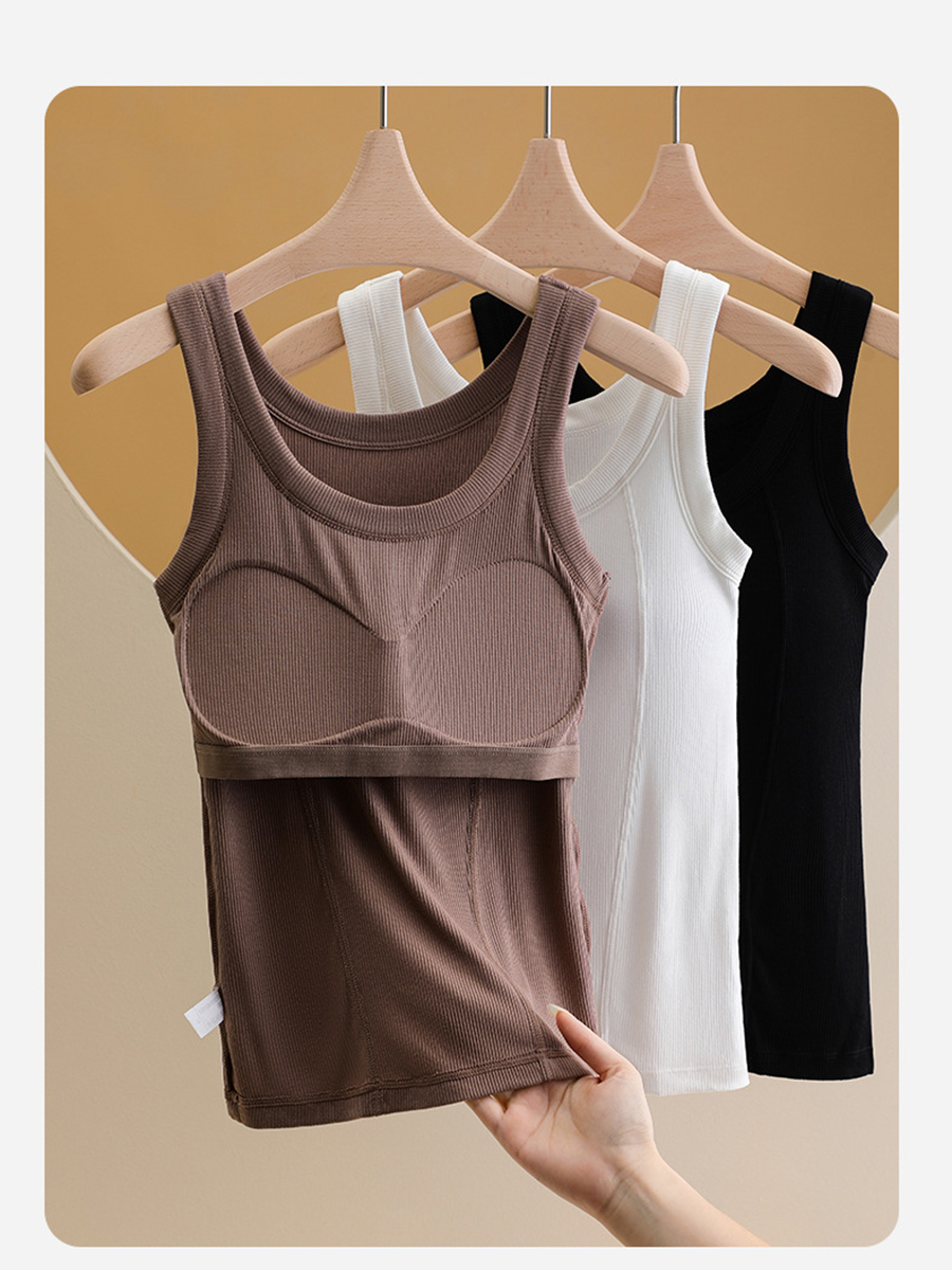 Áo Ba Lỗ Nữ Đệm Ngực Viscose Mềm Mặc Nhà VAA0448