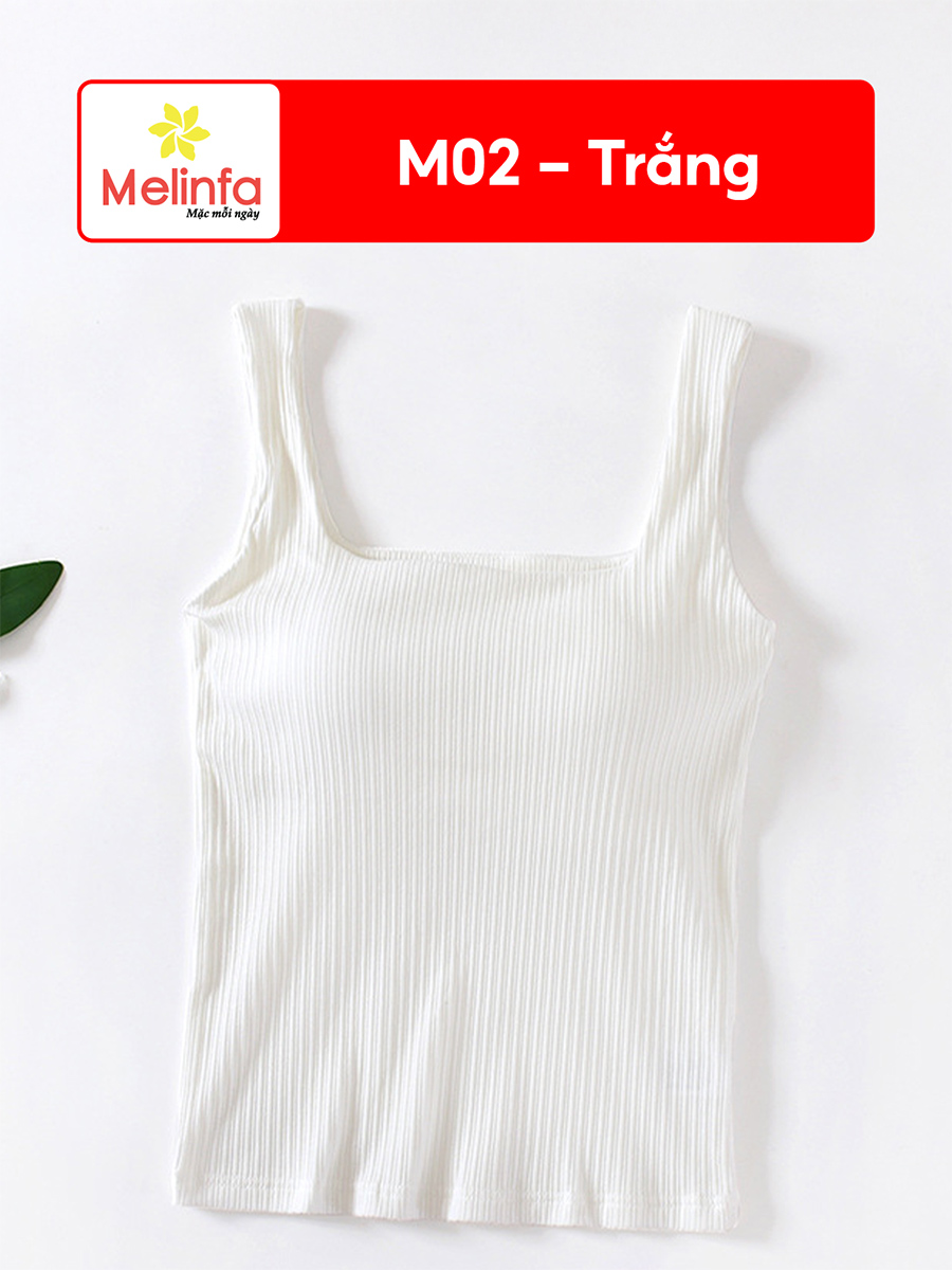 Áo Ba Lỗ Nữ Hai Dây Đệm Ngực Cotton Thoáng Mềm VAA0502