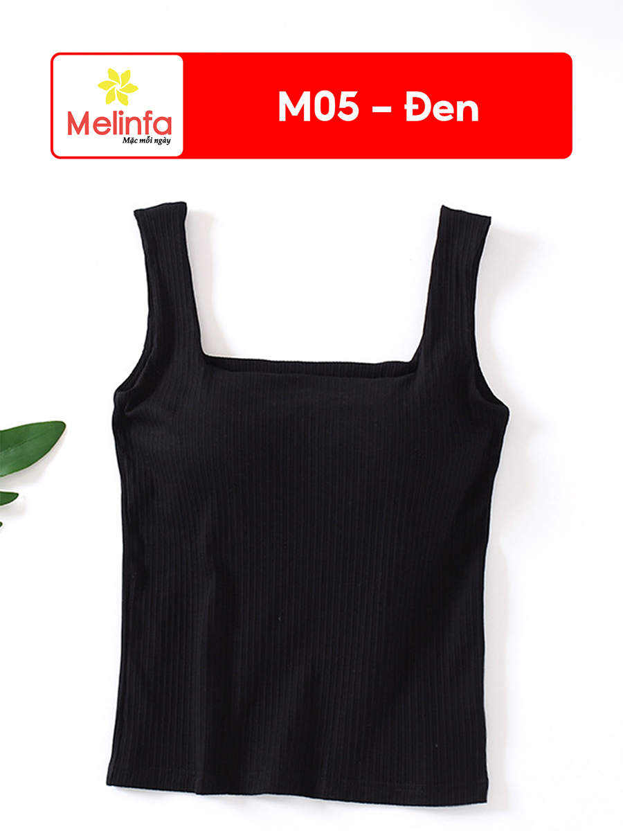 Áo Ba Lỗ Nữ Hai Dây Đệm Ngực Cotton Thoáng Mềm VAA0502