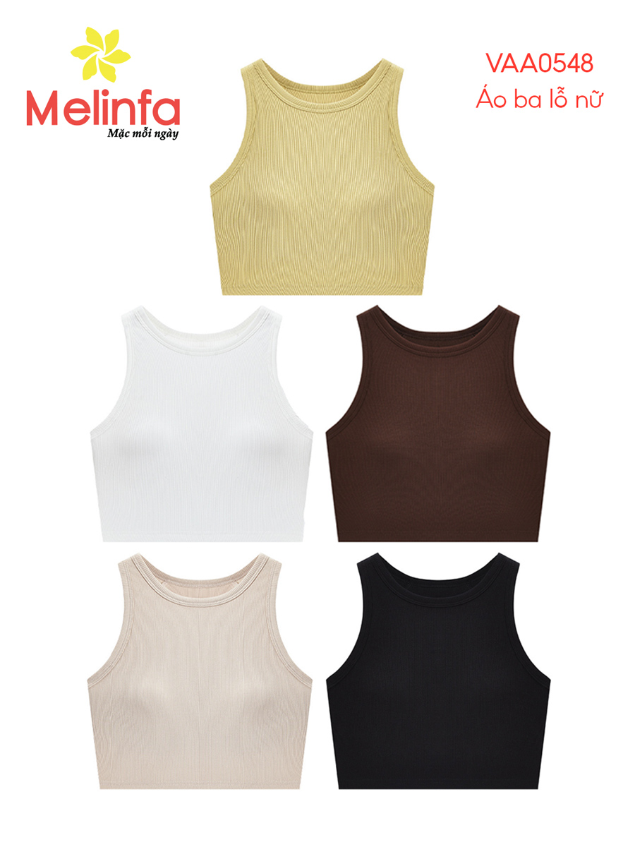 Áo Ba Lỗ Nữ MELINFA Có Đệm Ngực, Vải Thun Lạnh Mềm Mại Thoáng Mát VAA0554