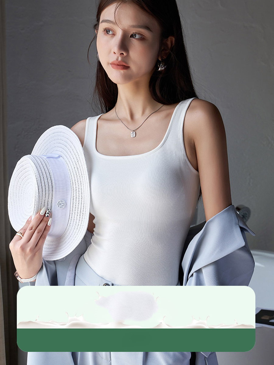 Áo Ba Lỗ Nữ MELINFA Dáng Dài Có Đệm Ngực, Vải Viscose Mềm Mại VAA0563