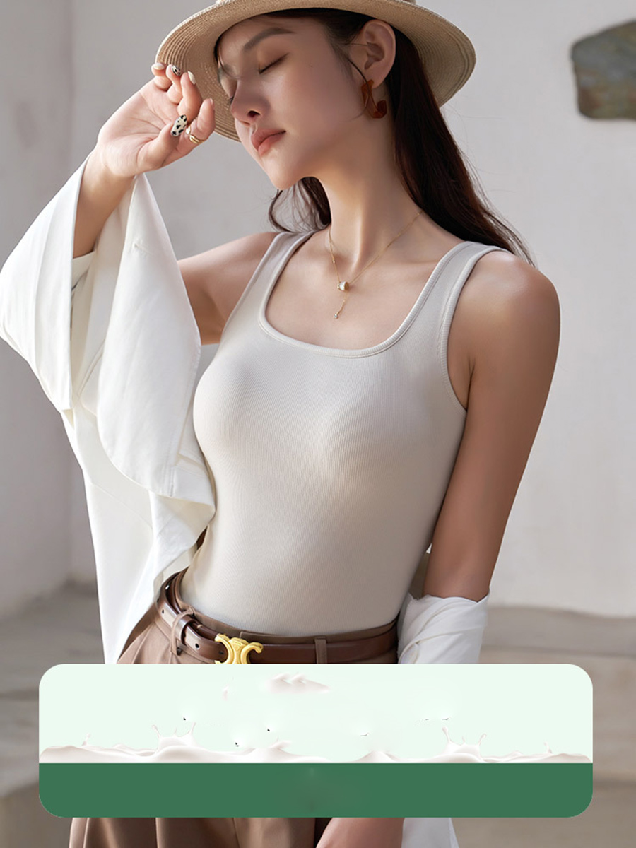 Áo Ba Lỗ Nữ MELINFA Dáng Dài Có Đệm Ngực, Vải Viscose Mềm Mại VAA0563