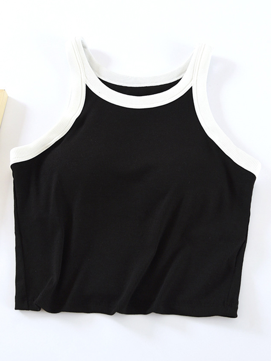 Áo Ba Lỗ Nữ MELINFA Dáng Ngắn Đệm Ngực Viscose Thoáng Mát VAA0556