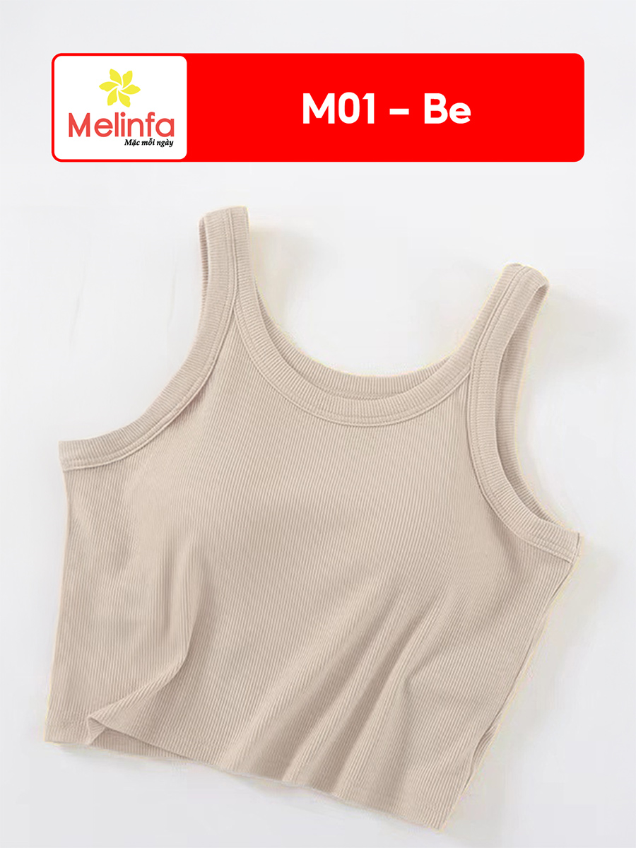 Áo Ba Lỗ Nữ MELINFA Đệm Ngực Viscose Mềm Mại Thoáng Mát VAA0552