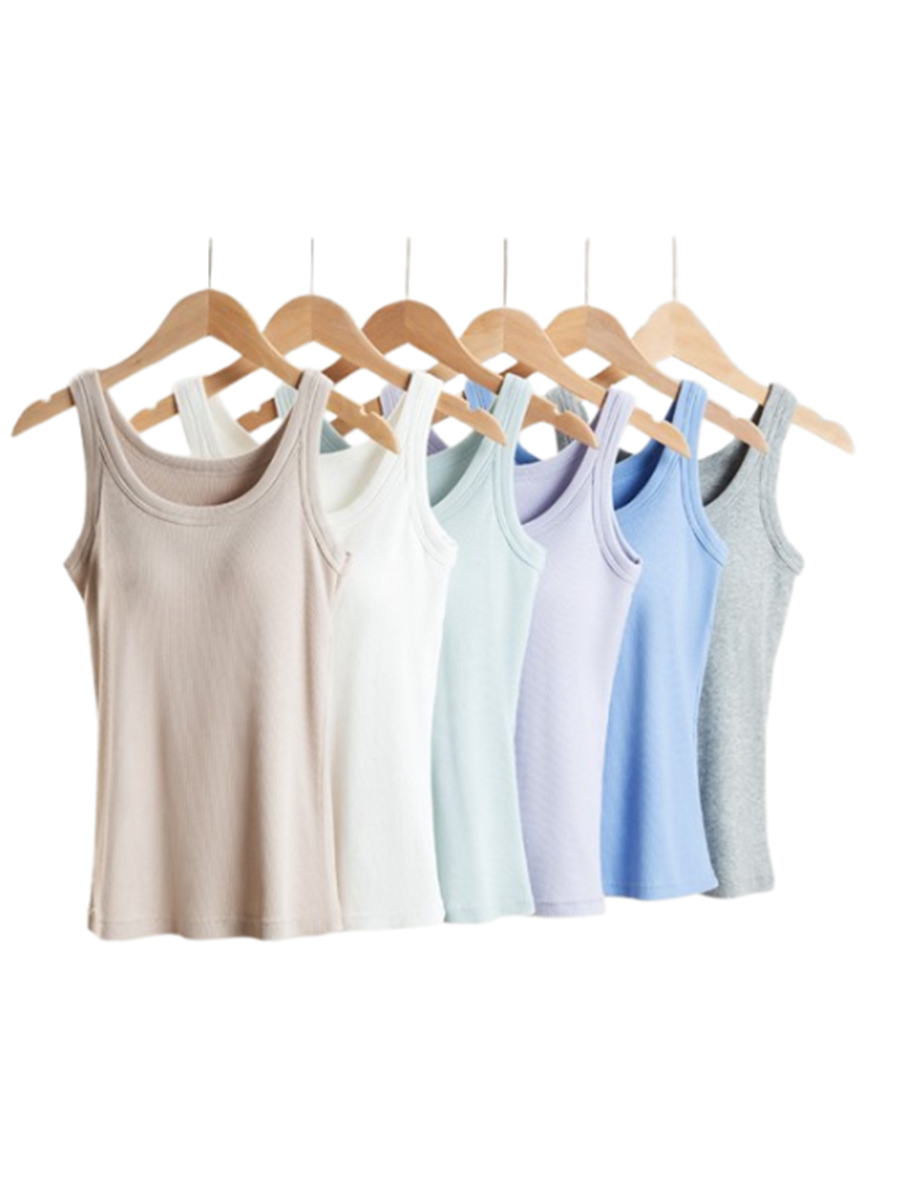 Áo Ba Lỗ Nữ MELINFA Chất Cotton Viscose Mềm Mại Có Đệm Ngực VAA0570