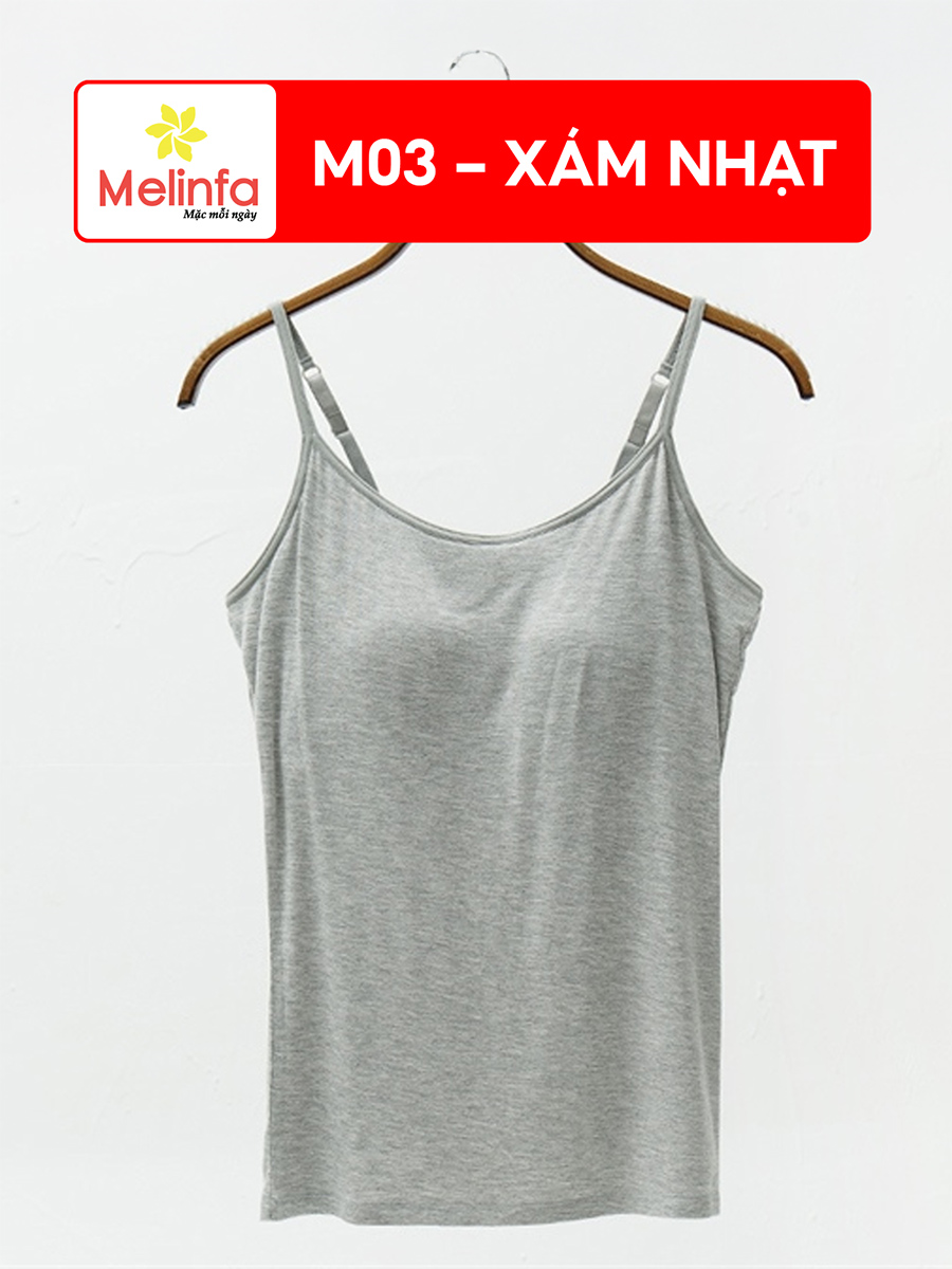 Áo Hai Dây Nữ Đệm Ngực Viscose Co Giãn Mặc Nhà VAA0093