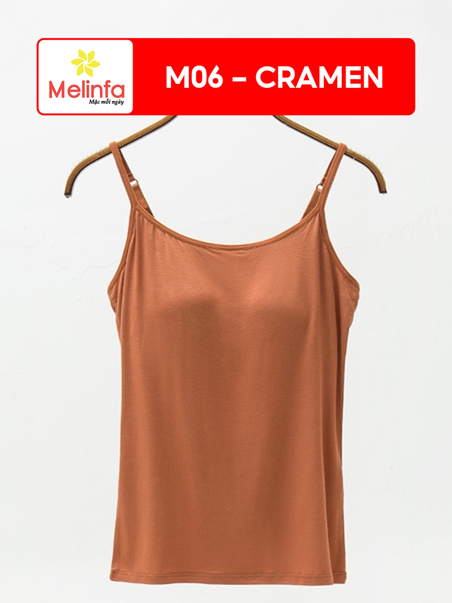 Áo Hai Dây Nữ Đệm Ngực Viscose Co Giãn Mặc Nhà VAA0093