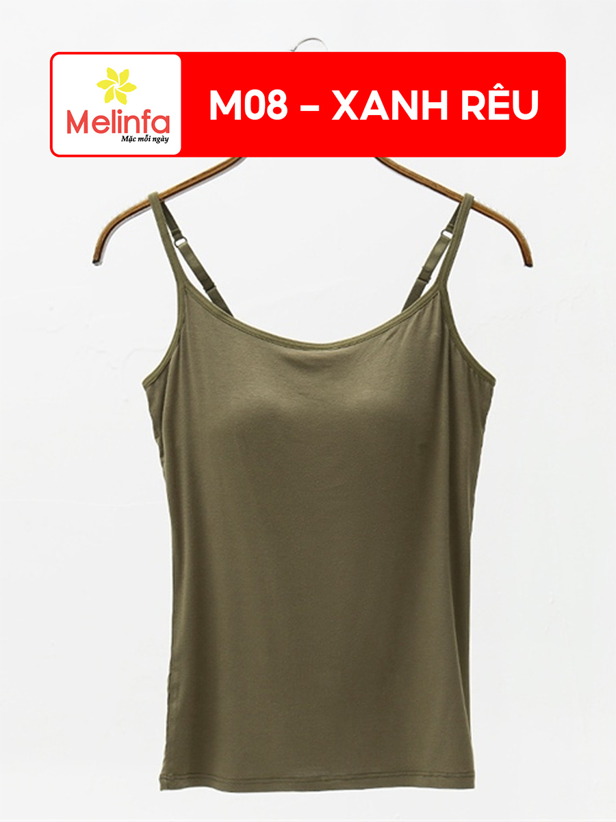 Áo Hai Dây Nữ Đệm Ngực Viscose Co Giãn Mặc Nhà VAA0093