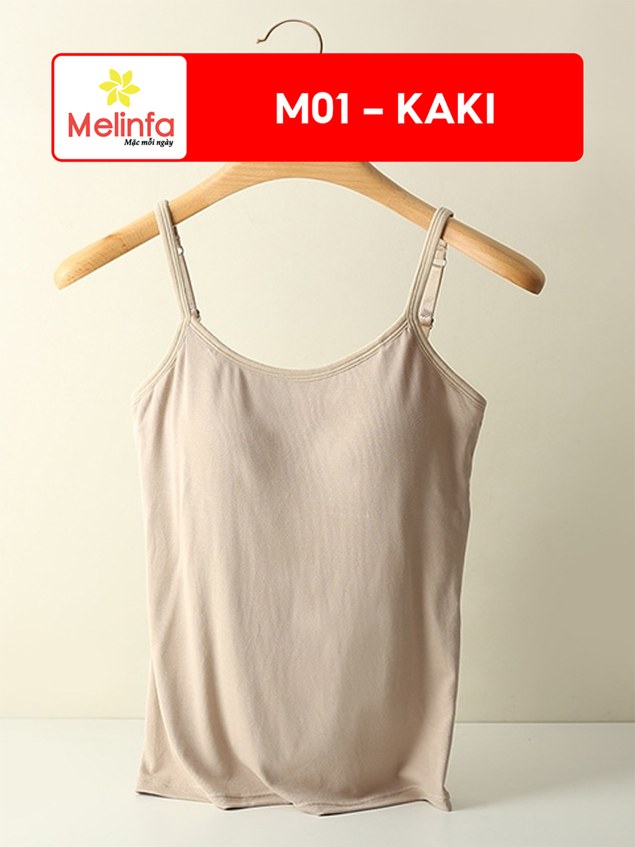 Áo Hai Dây Nữ Đệm Ngực Viscose Co Giãn Thoáng Mát Mặc Nhà VAA0396
