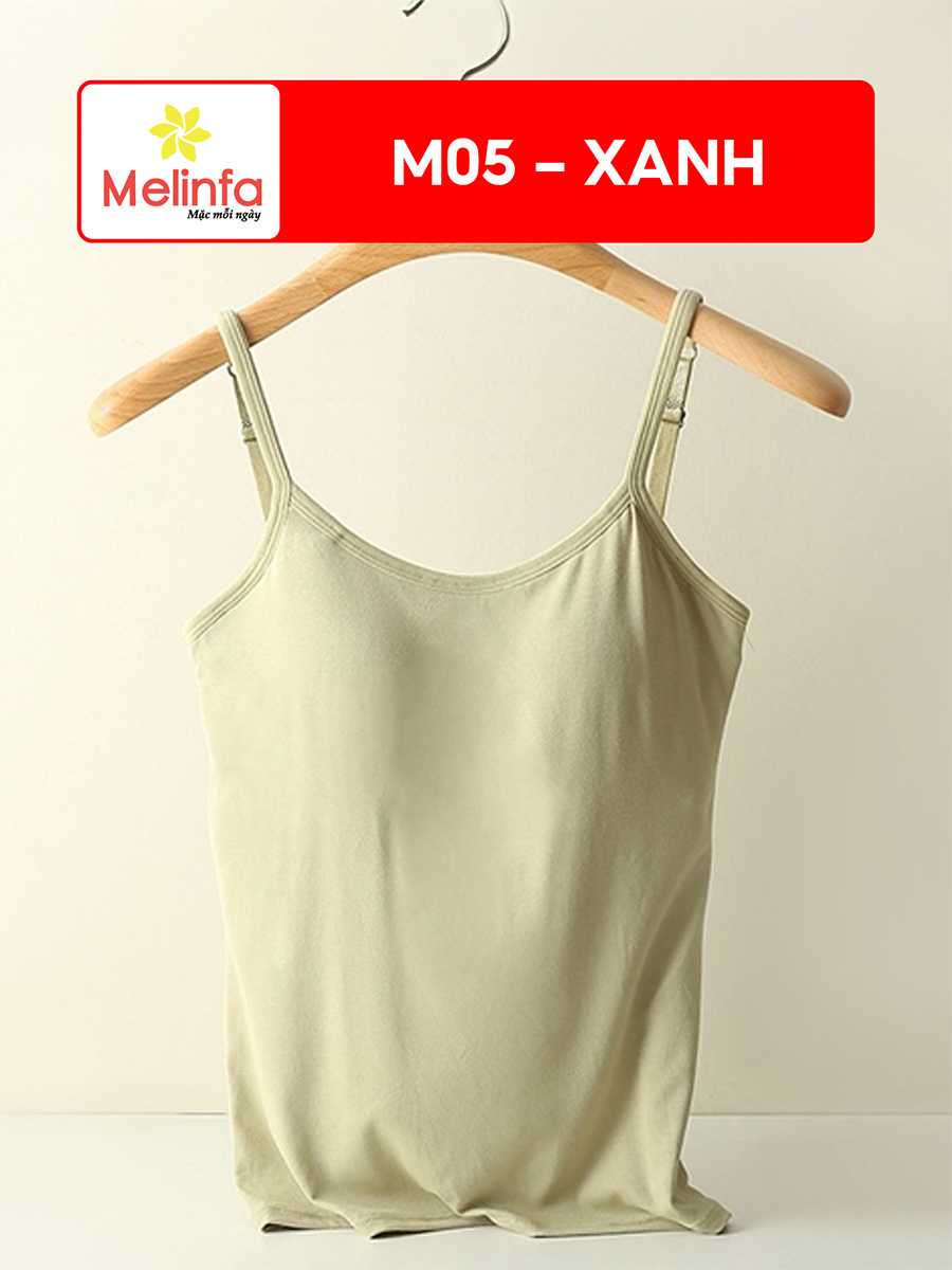 Áo Hai Dây Nữ Đệm Ngực Viscose Co Giãn Thoáng Mát Mặc Nhà VAA0396