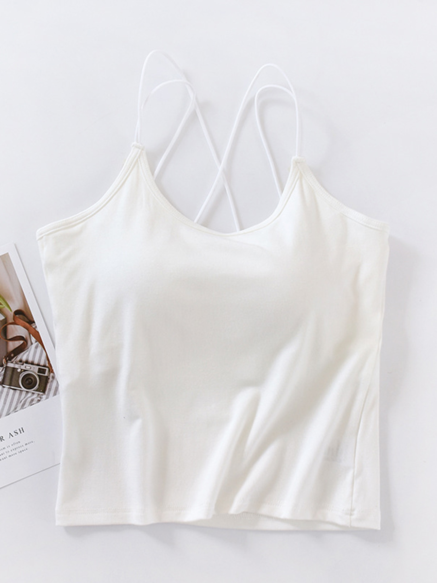 Áo Hai Dây Nữ MELINFA Vải Viscose Mềm Mại Đệm Ngực VAA0561