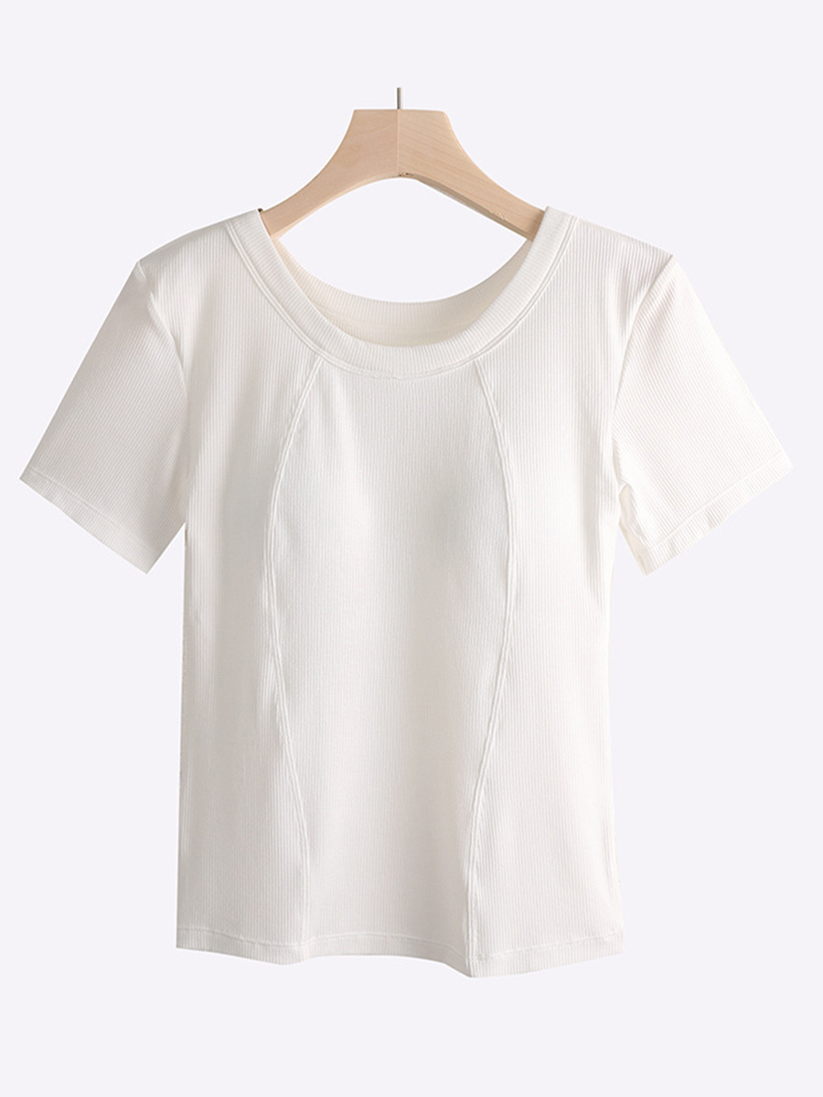 Áo Thun Nữ Ngắn Tay Đệm Ngực Viscose Mềm Mại Mặc Nhà VAA0466