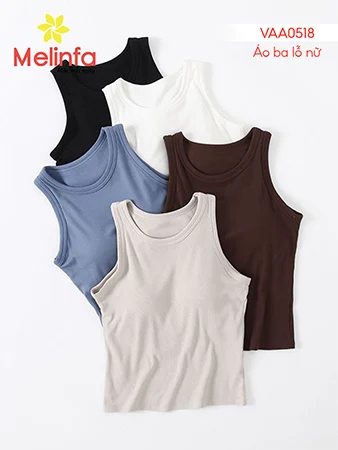 Áo Ba Lỗ Nữ Đệm Ngực Viscose Dáng Ngắn Mặc Nhà Tập Gym VAA0518