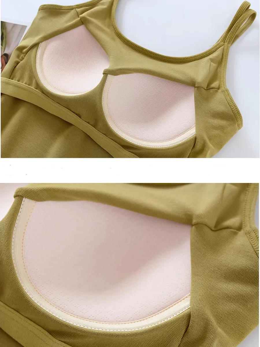 Áo Hai Dây Nữ MELINFA Đệm Ngực, Vải Viscose Mềm Thoáng VAA0555