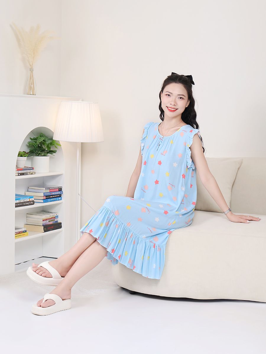 Đầm Ngủ Ba Lỗ Cotton Lụa Mềm Mịn Thoáng Mát Bigsize MEV0573