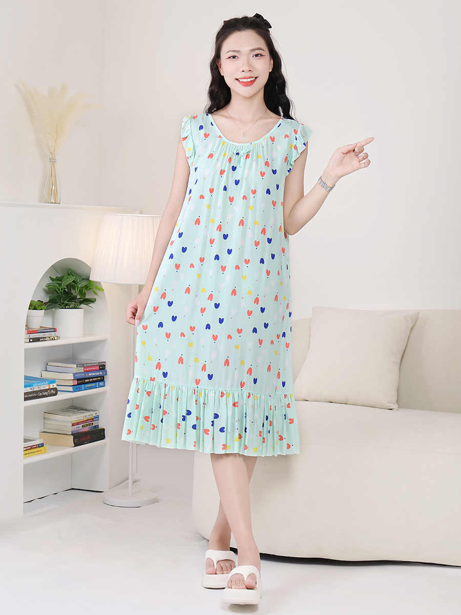 Đầm Ngủ Ba Lỗ Cotton Lụa Mềm Mịn Thoáng Mát Bigsize MEV0573