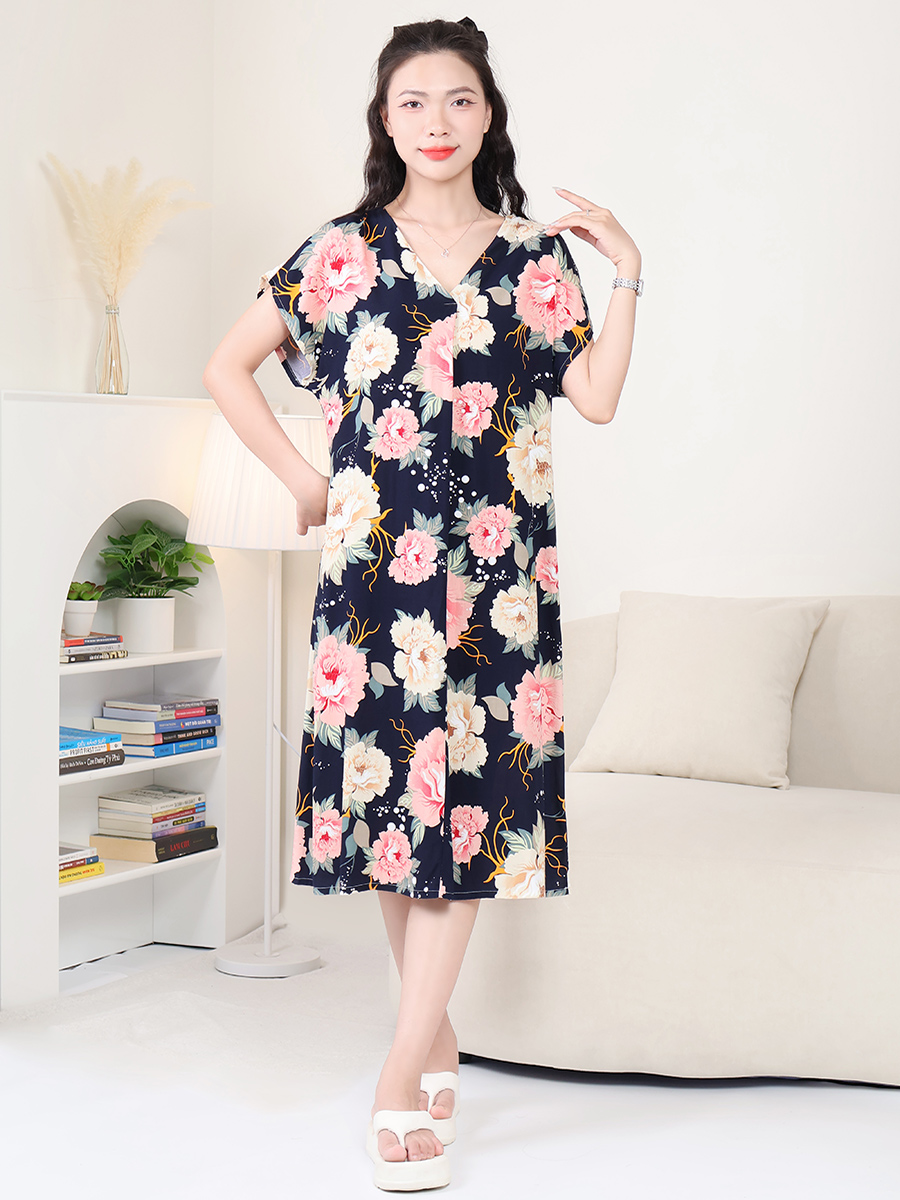 Đầm Ngủ Cộc Tay Bigsize Nữ Dễ Thương Mềm Mại MEV0567