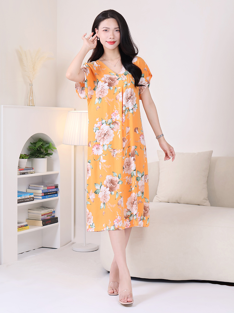 Đầm Ngủ Cộc Tay Bigsize Nữ Dễ Thương Mềm Mại MEV0567
