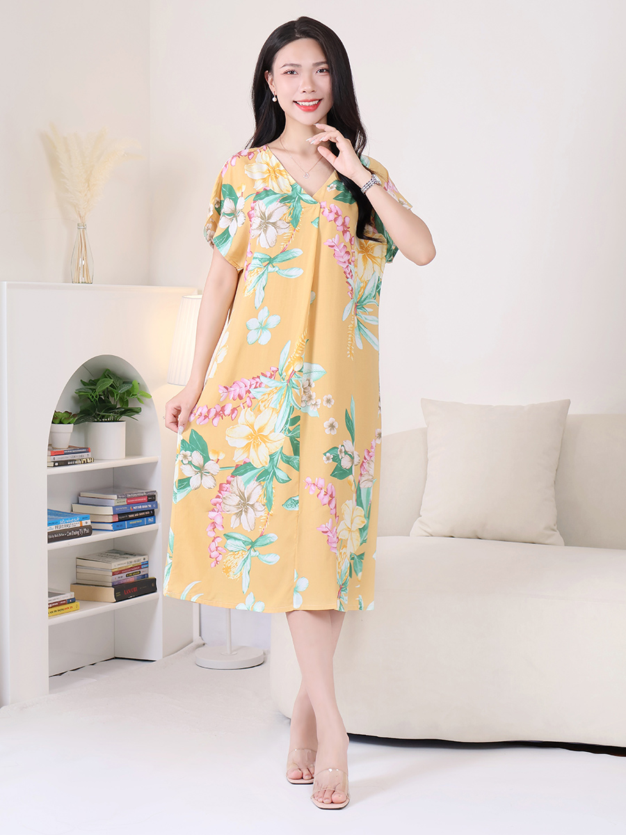 Đầm Ngủ Cộc Tay Bigsize Nữ Dễ Thương Mềm Mại MEV0567