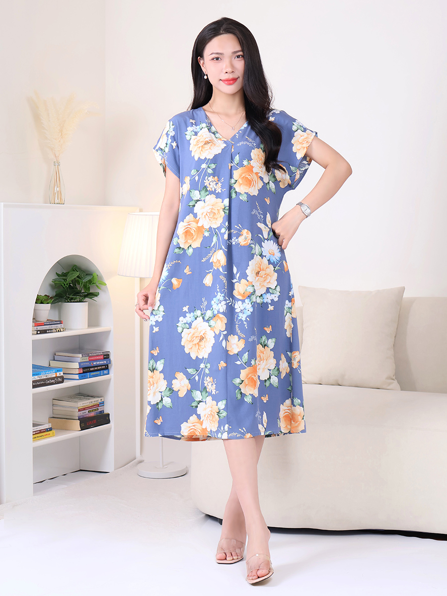 Đầm Ngủ Cộc Tay Bigsize Nữ Dễ Thương Mềm Mại MEV0567