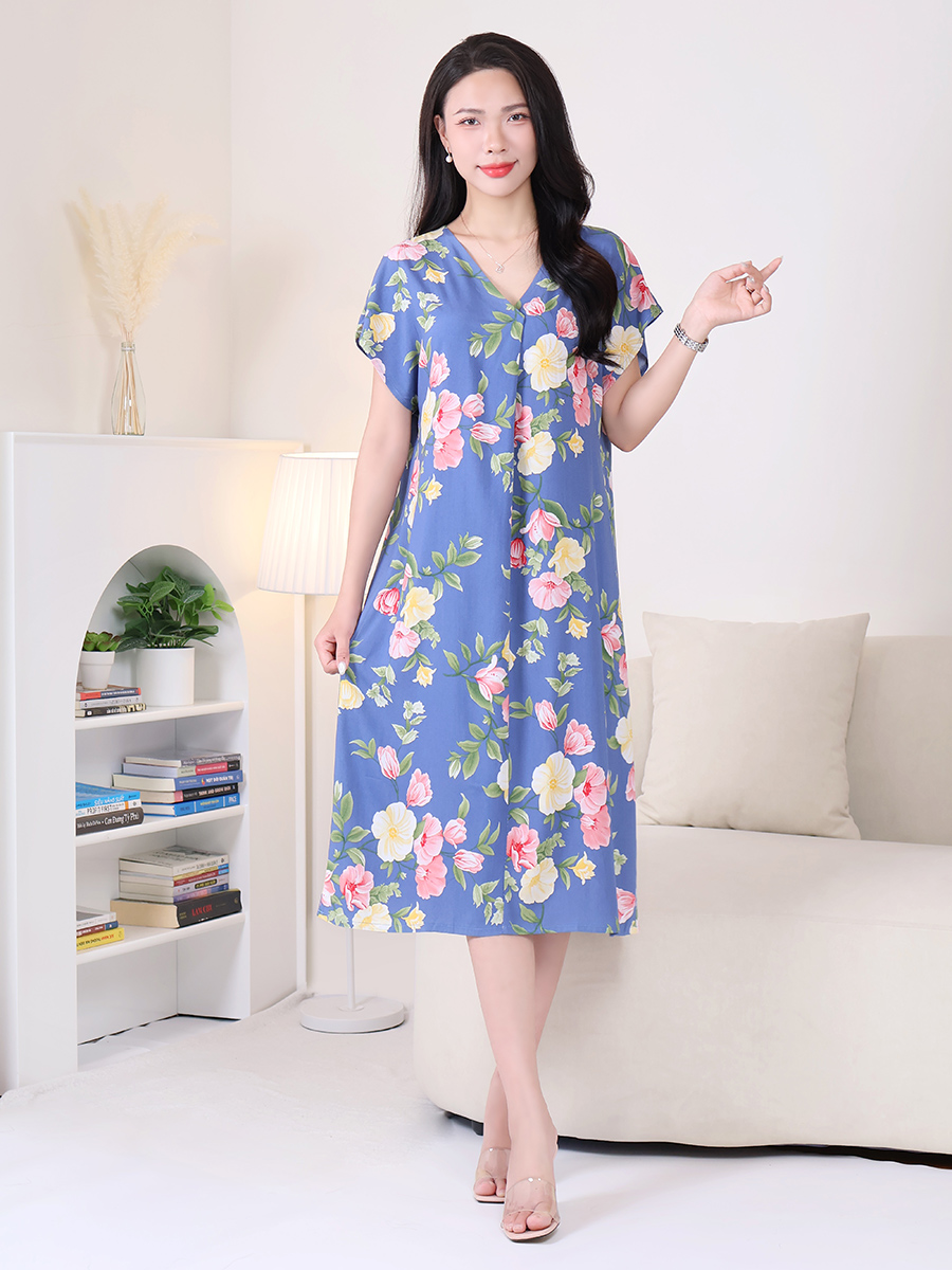 Đầm Ngủ Cộc Tay Bigsize Nữ Dễ Thương Mềm Mại MEV0567