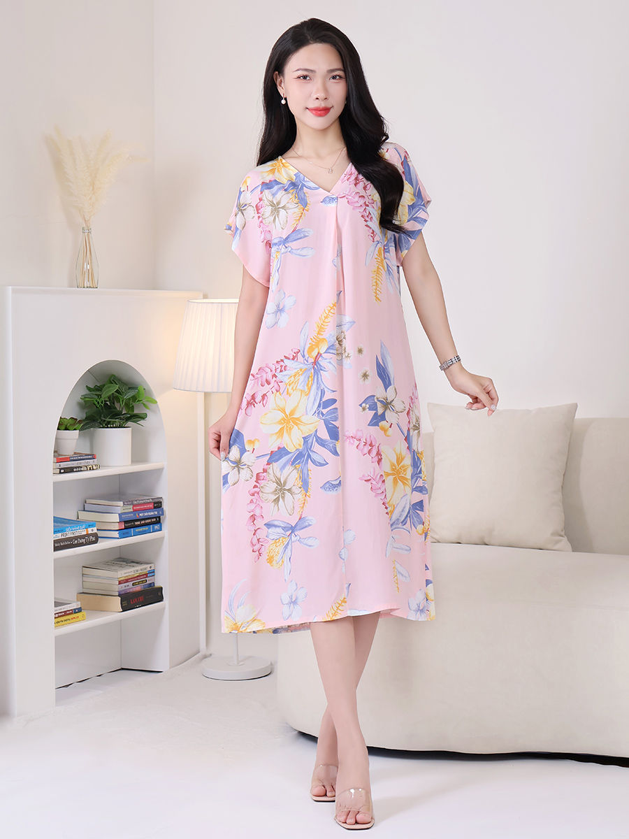 Đầm Ngủ Cộc Tay Bigsize Nữ Dễ Thương Mềm Mại MEV0567
