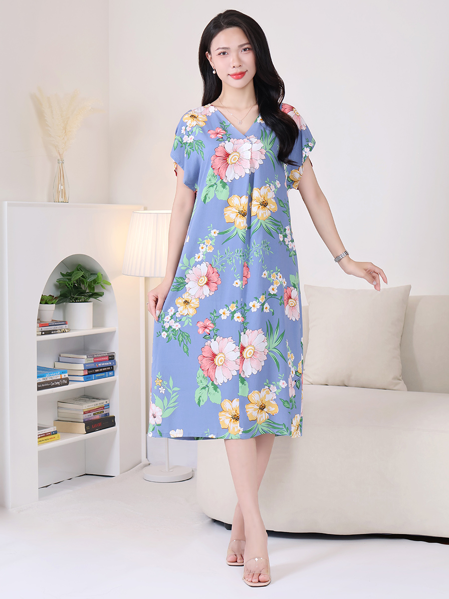 Đầm Ngủ Cộc Tay Bigsize Nữ Dễ Thương Mềm Mại MEV0567