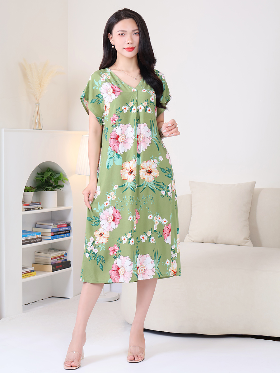 Đầm Ngủ Cộc Tay Bigsize Nữ Dễ Thương Mềm Mại MEV0567