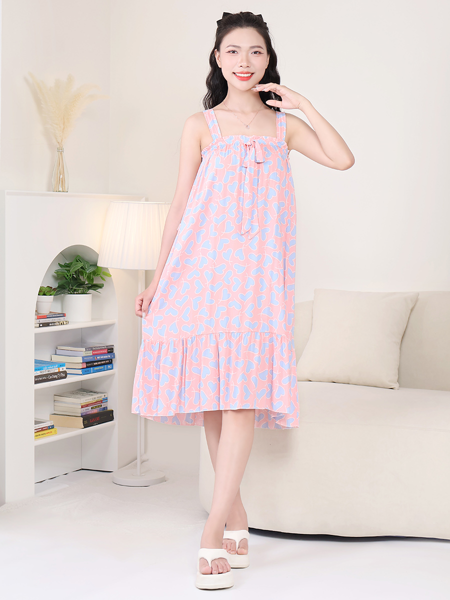 Đầm Ngủ Hai Dây Dáng Dài Viscose Mềm Mại Thoáng Mát MEV0571