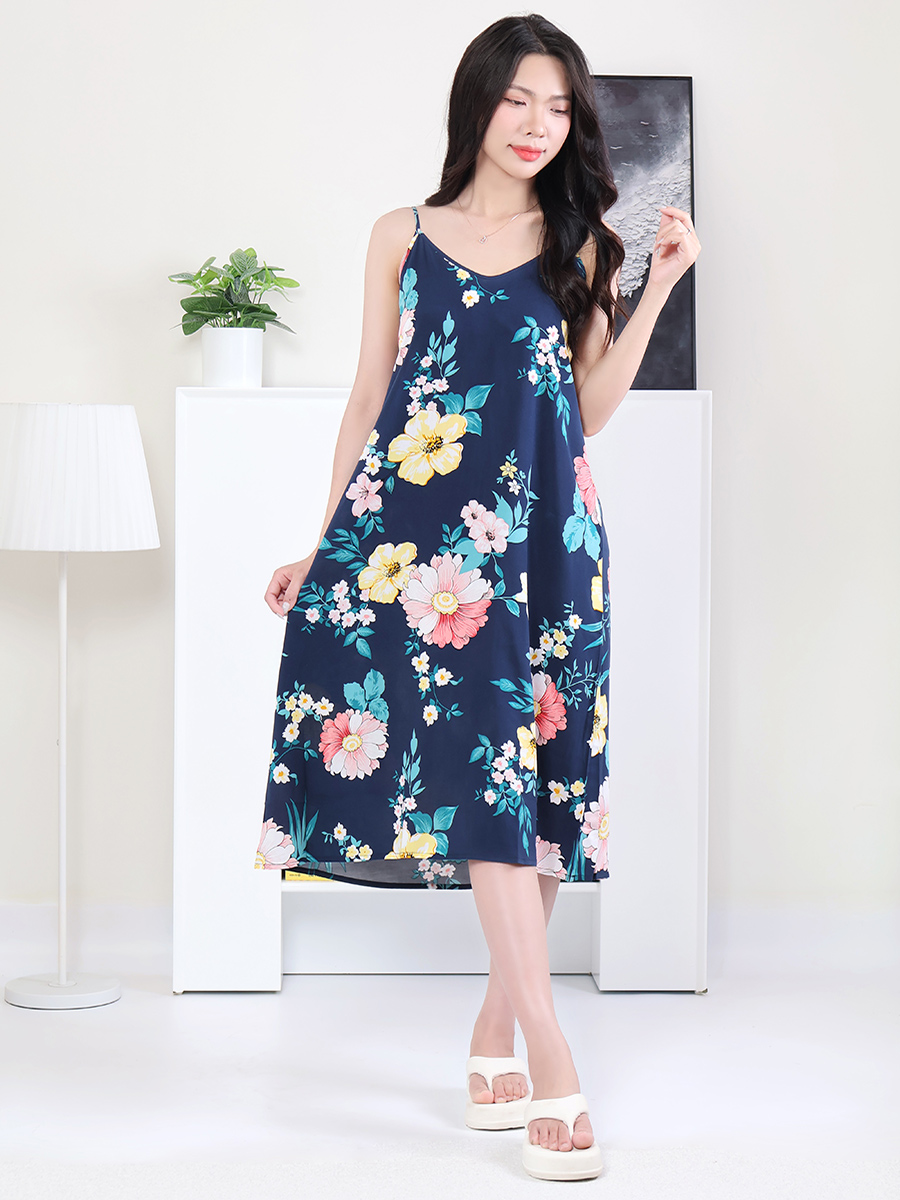 Đầm Ngủ Hai Dây Viscose Mềm Mại Thoáng Mát MEV0572