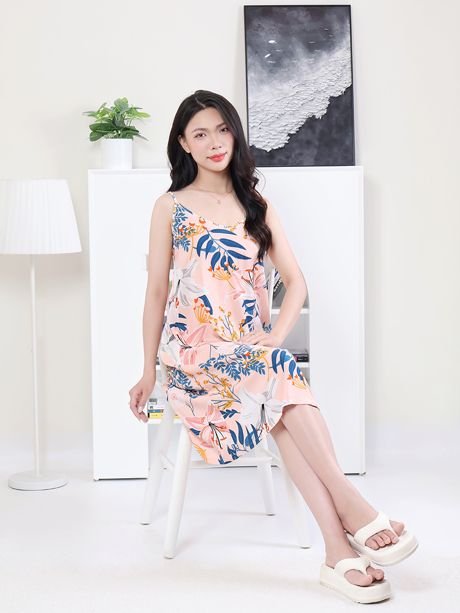 Đầm Ngủ Hai Dây Viscose Mềm Mại Thoáng Mát MEV0572