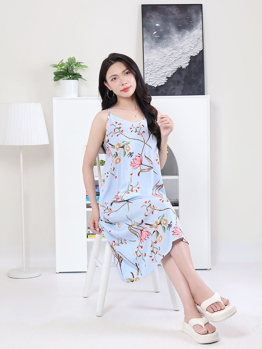 Đầm Ngủ Hai Dây Viscose Mềm Mại Thoáng Mát MEV0572
