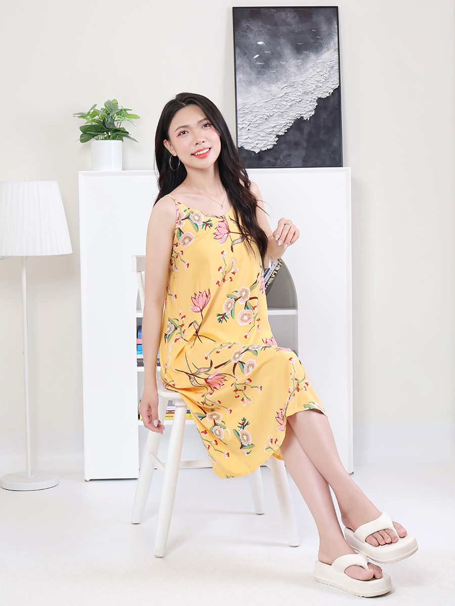 Đầm Ngủ Hai Dây Viscose Mềm Mại Thoáng Mát MEV0572