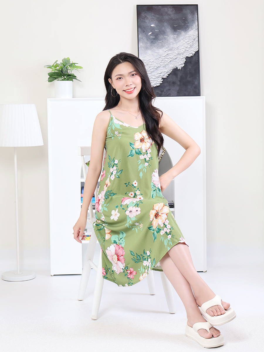 Đầm Ngủ Hai Dây Viscose Mềm Mại Thoáng Mát MEV0572