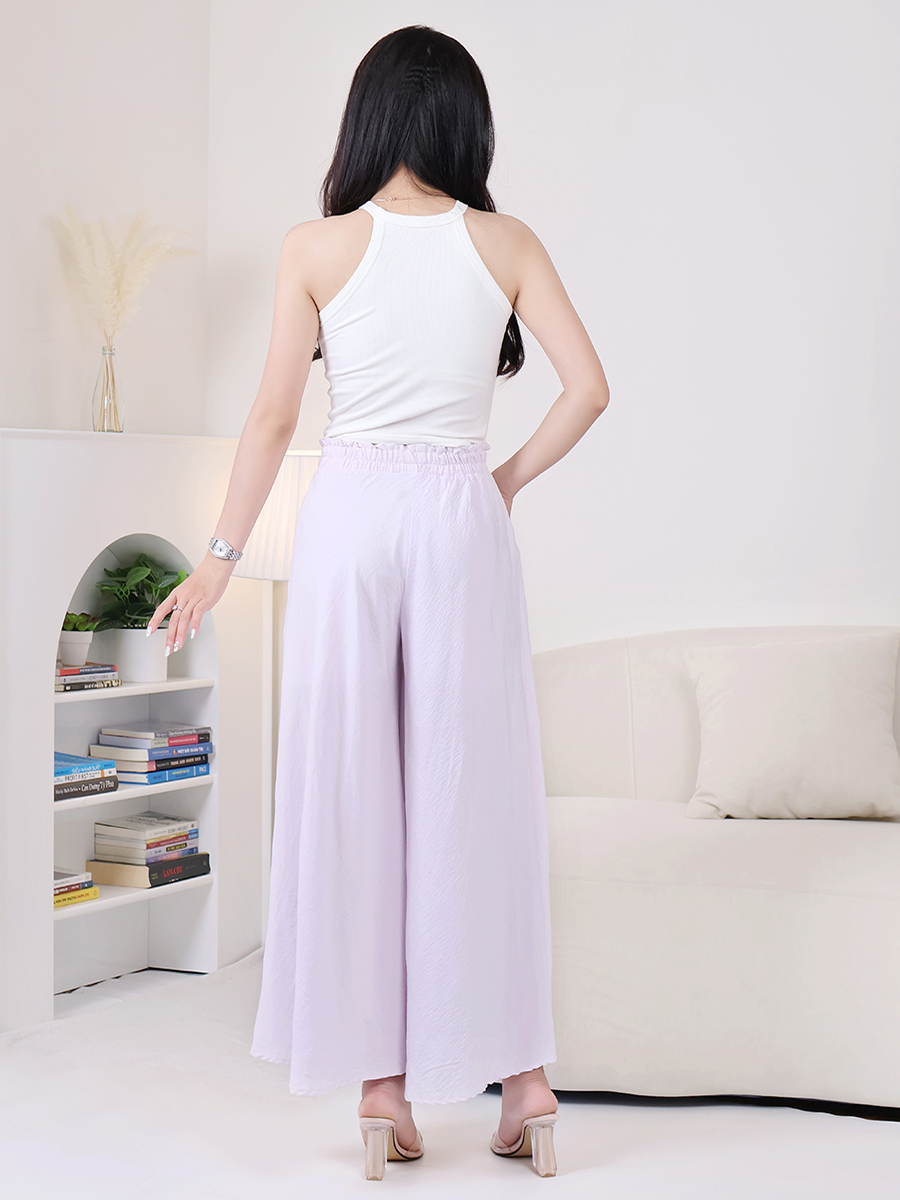 Quần Dài Nữ Ống Rộng Đũi Lụa Giả Váy Basic MEQ0545