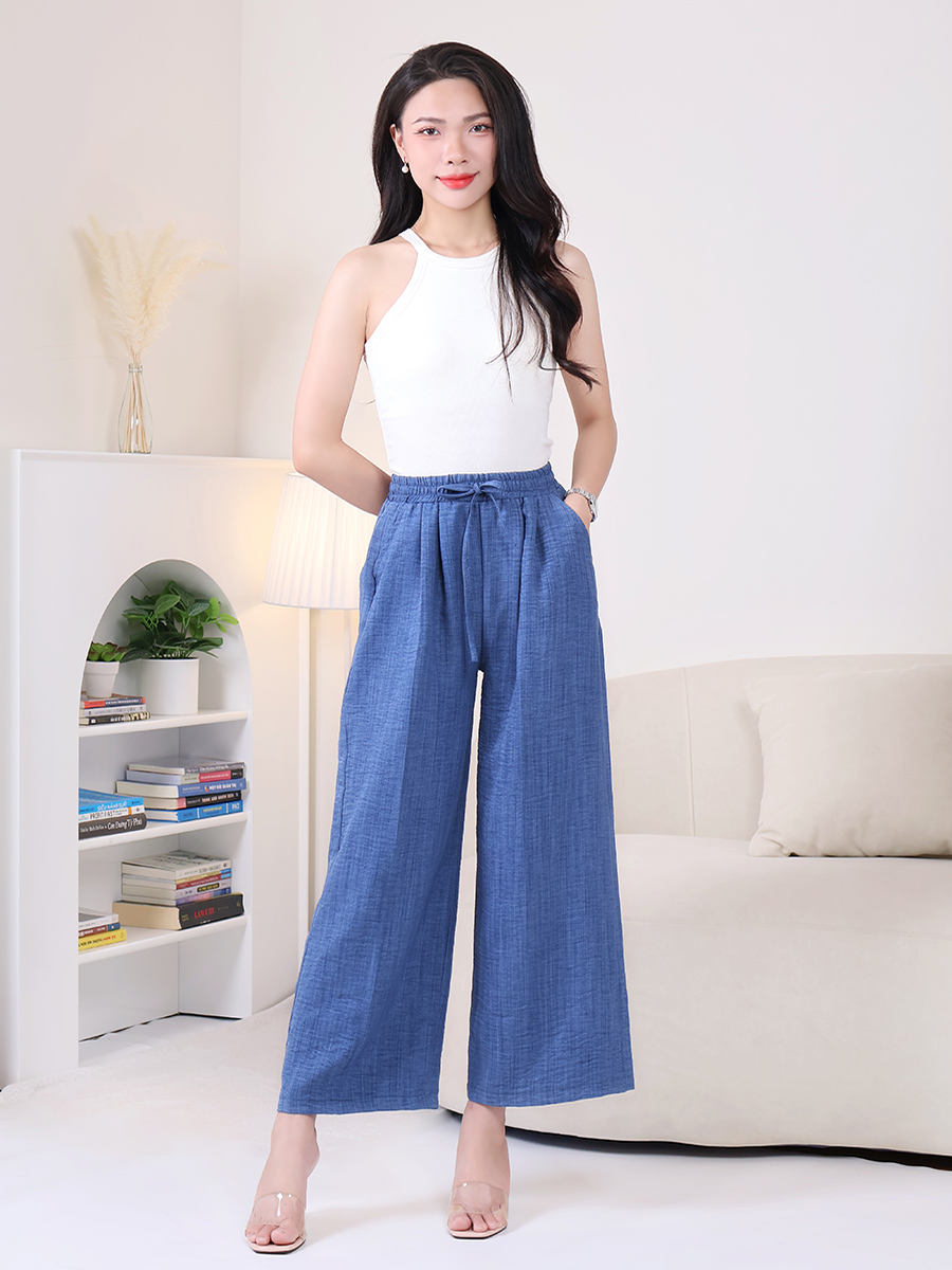 Quần Dài Ống Rộng Đũi Vân Mây Mềm Mịn Thoáng Mát MEQ0542