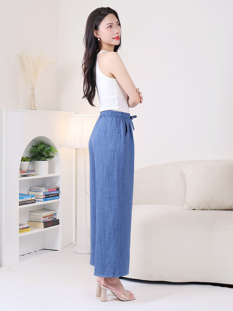 Quần Dài Ống Rộng Đũi Vân Mây Mềm Mịn Thoáng Mát MEQ0542