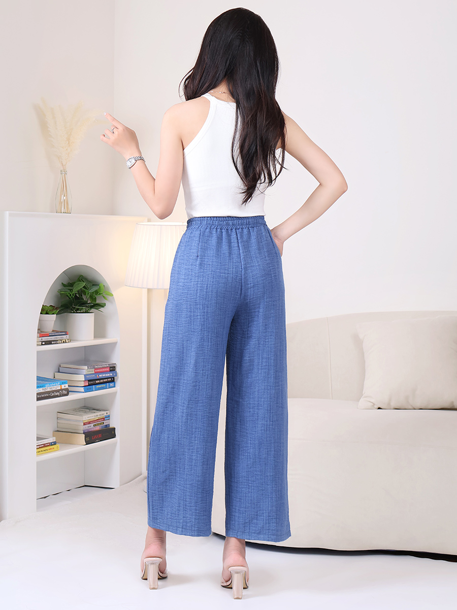 Quần Dài Ống Rộng Đũi Vân Mây Mềm Mịn Thoáng Mát MEQ0542