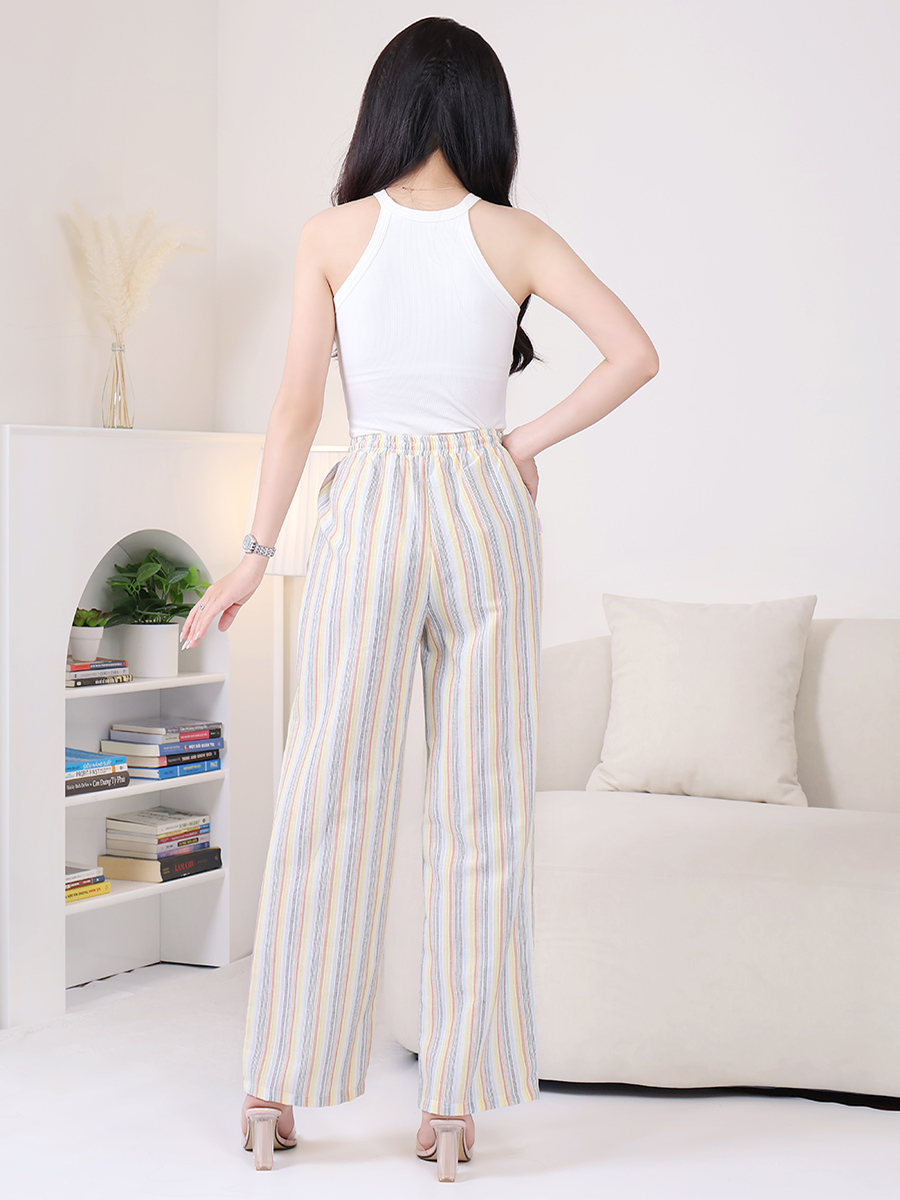 Quần Dài Suông Ống Rộng Nữ Vải Đũi Mềm Mại Thoáng Mát Mặc Nhà MEQ0576