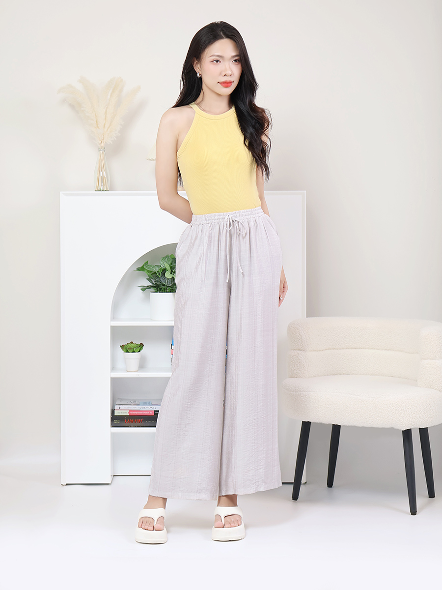 Quần Dài Suông Ống Rộng Nữ Vải Tơ Xước Mềm Mại MEQ0578